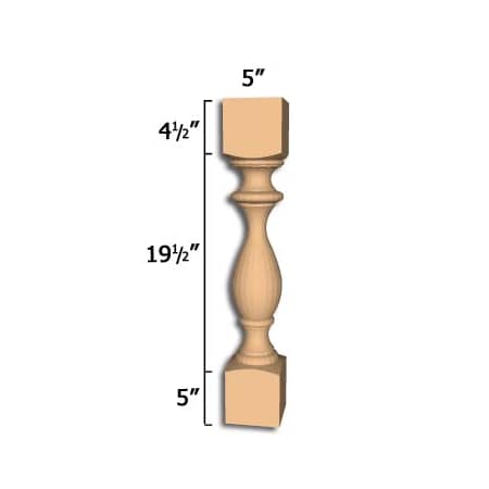 29 X 5 Country Dining Table Leg In Black Walnut